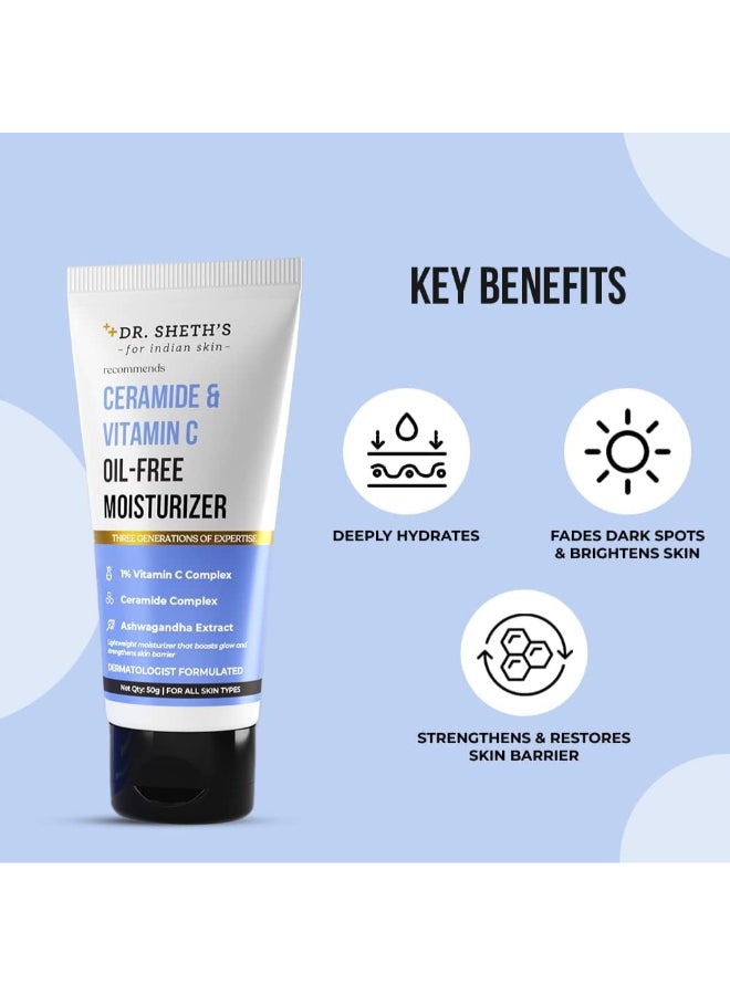 Dr. Sheth's Ceramide And Vitamin C Oil-Free Moisturizer Lightweight, For All Skin Types, 50 g - Image 2