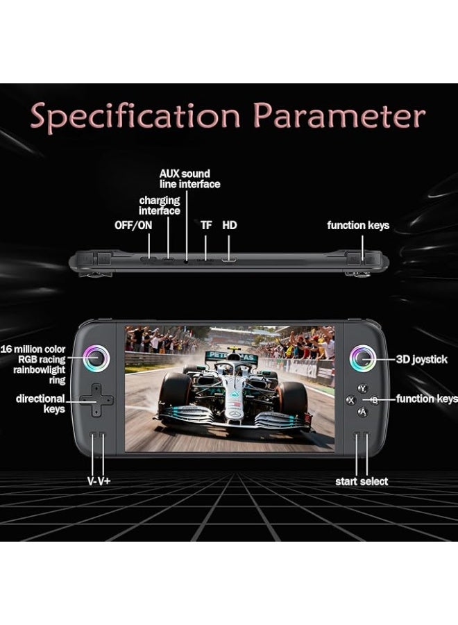Portable handheld gaming console, 7-inch large IPS screen, 64GB storage with 20,000+ classic games, Linux system, HD output, multimedia arcade player. - Image 5