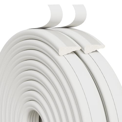 Vannesse Weather Stripping Door Seal, 118 inch Wedge Window Seal Strip, Soundproofing,Strong Adhesive,Lightproof,Noise-Reduction,Weatherproof Foam Tape Insulation for Sliding Door, Door Frame- White - Image 1