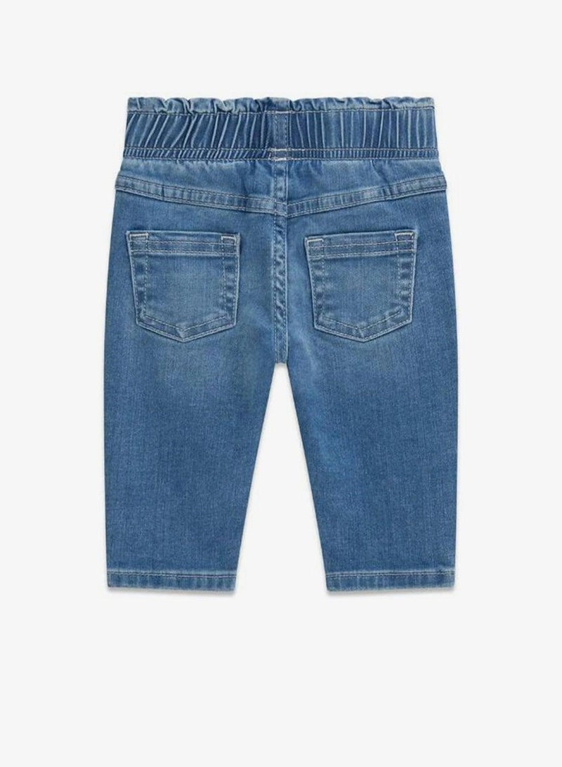 GUESS Infant Regular Fit Paper Bag Denim Pants - Image 3