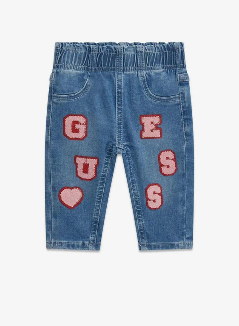GUESS Infant Regular Fit Paper Bag Denim Pants - Image 2
