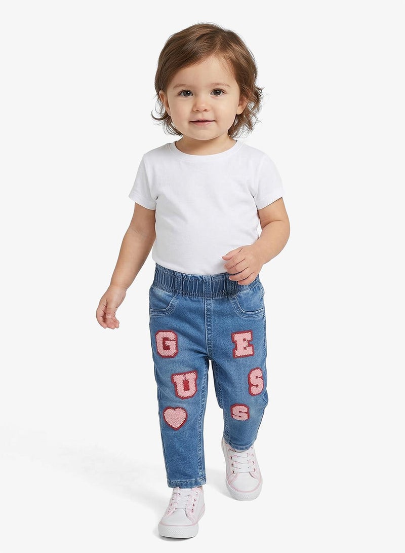 GUESS Infant Regular Fit Paper Bag Denim Pants - Image 1