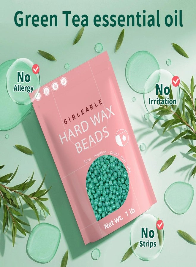 GIRLEARLE 1LB Hard Wax Beads for Hair Removal, Hard Wax Beads with Green Tea Formula, Wax Beads for Brazilian Waxing & Sensitive Skin, Stripless Hard Wax for Bikini, Face & Body At-Home Waxing - Image 2