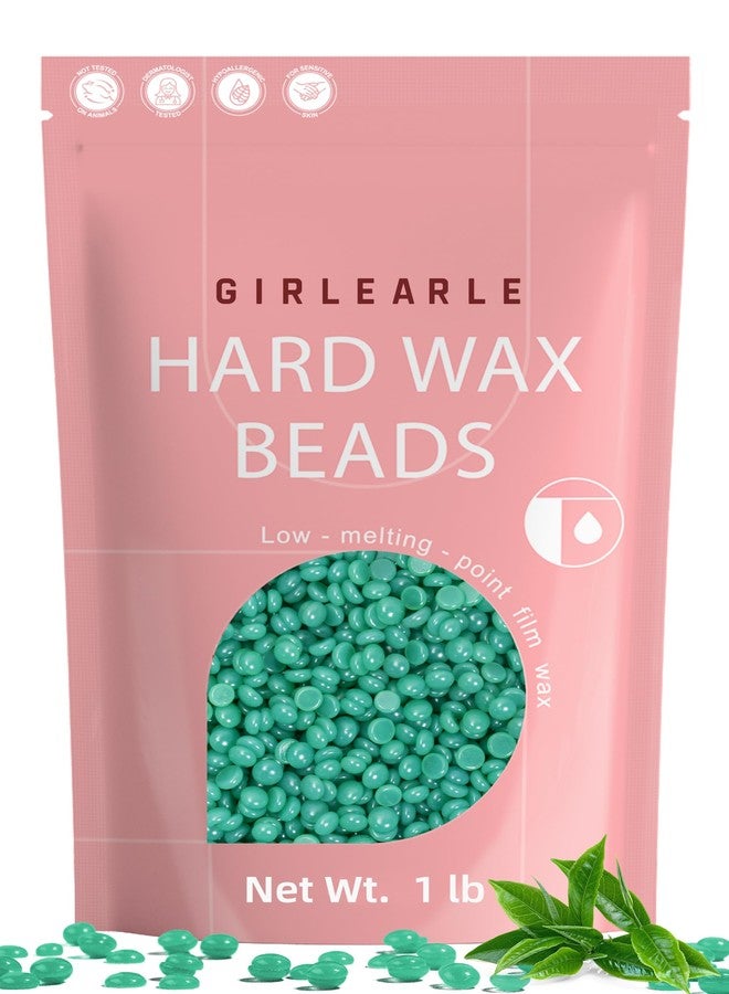 GIRLEARLE 1LB Hard Wax Beads for Hair Removal, Hard Wax Beads with Green Tea Formula, Wax Beads for Brazilian Waxing & Sensitive Skin, Stripless Hard Wax for Bikini, Face & Body At-Home Waxing - Image 1
