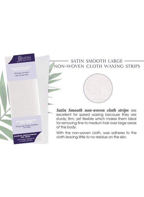 Large Non-Woven Cloth Waxing Strips 100 Ct X 2 Packs