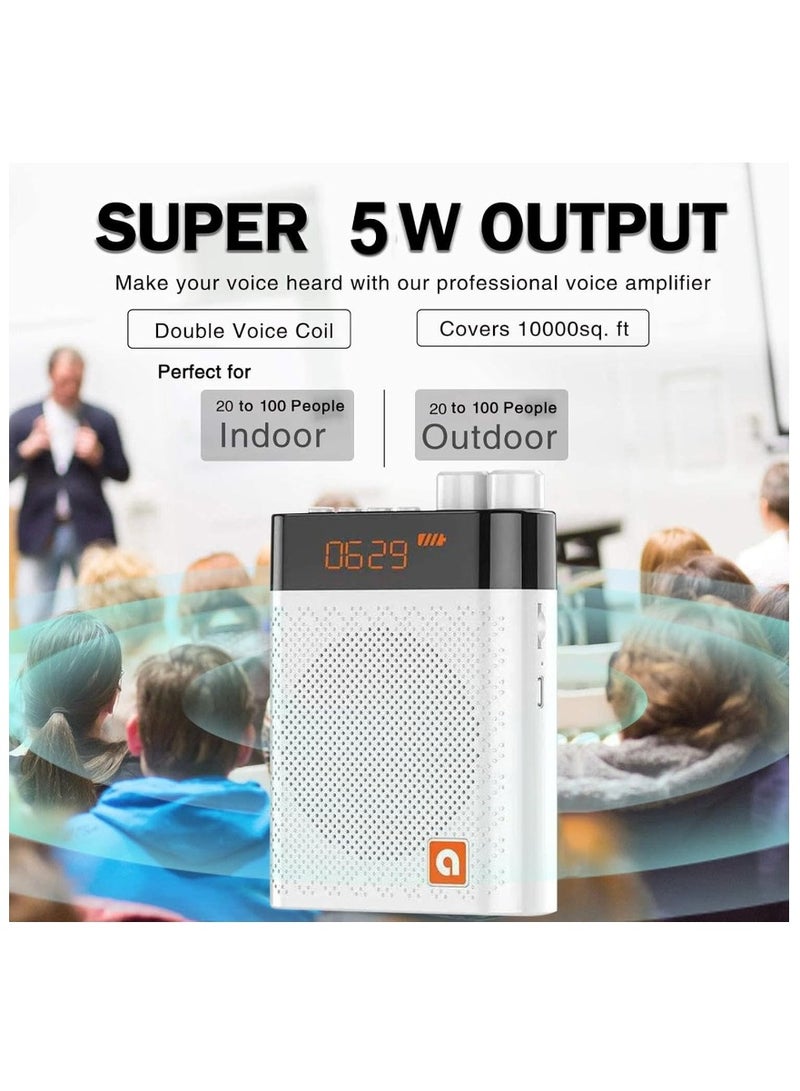 Beauenty Voice Amplifier with UHF Wireless Microphone Headset 3200mAh Portable Bluetooth Personal Voice Amplifier for Teachers Fitness Instructors Tour Guide Classroom Speaker Outdoors - Image 3