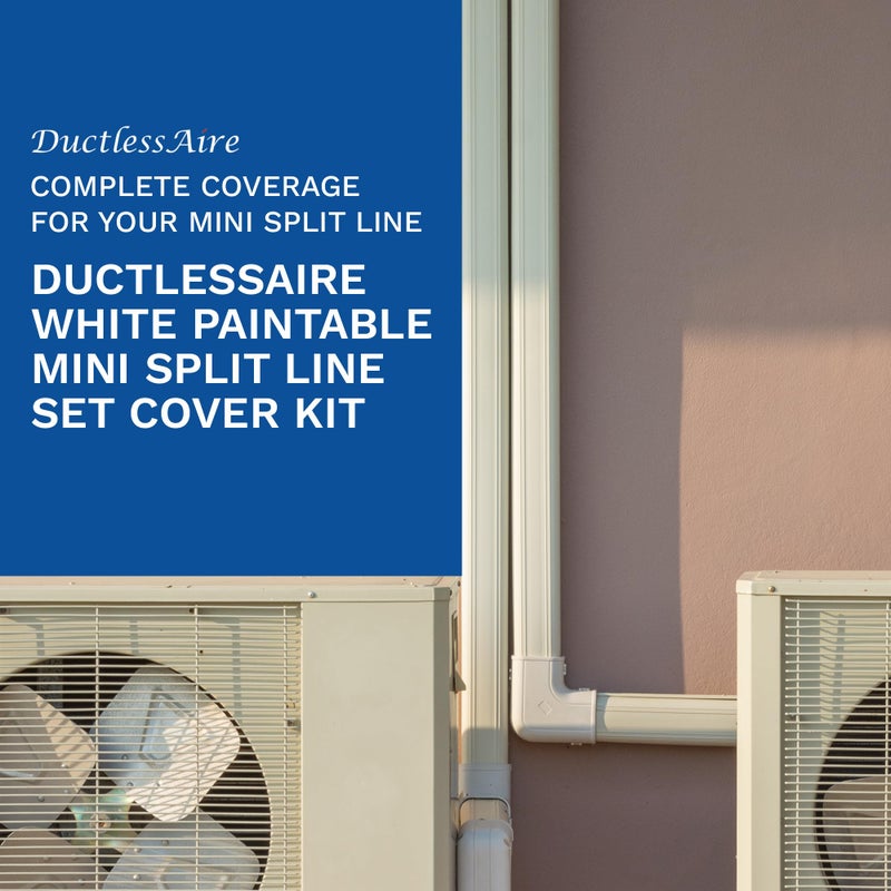 DuctlessAire - Mini Split Line Set Cover Kit - Paintable Mini Split Cover for Air Conditioner & Mini Split AC/Heating System - Durable Protection - Ideal for Indoor & Outdoor Use (White, 3" x 7.5 ft) - Image 2