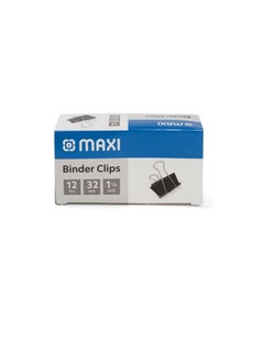 Maxi MAXI BINDER CLIP 32MM BOX OF 12PC BLACK  - Image 1