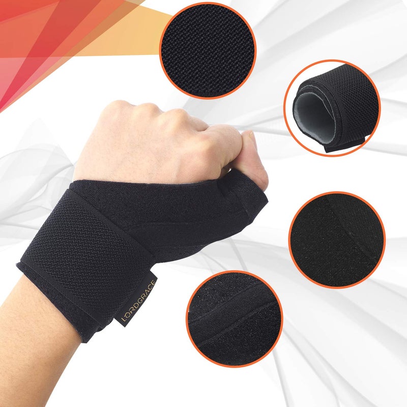 LORDGRACE Thumb Splint Brace - Reversible Thumb & Wrist Stabilizer Splint for BlackBerry Thumb, Trigger Finger, Pain Relief, Arthritis, Tendonitis, Sprained and Carpal Tunnel Supporting, Lightweight and Breatha - Image 2