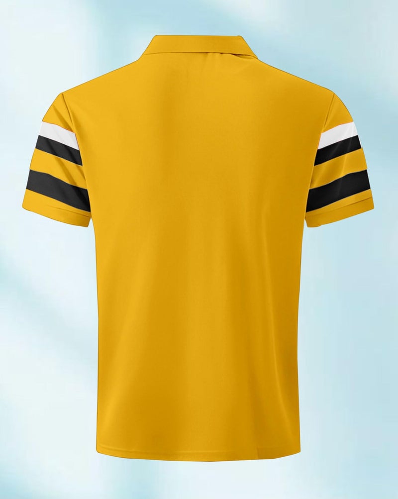 AUSK Men Polo Tshirt with Half Sleeve Regular Fit Mustard - Image 3