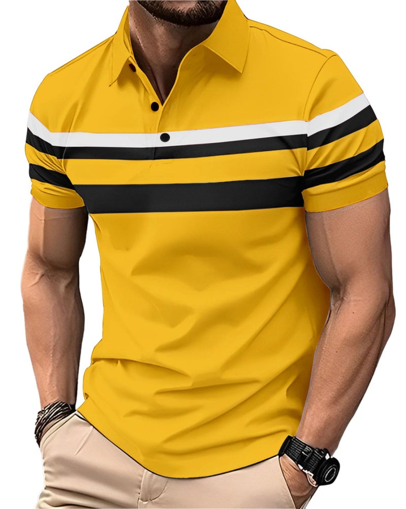 AUSK Men Polo Tshirt with Half Sleeve Regular Fit Mustard - Image 1