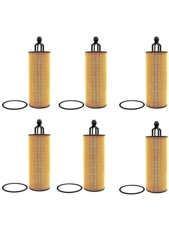 6 قطع فلتر زيت لجيب جراند شيروكي WK2 2010-2019 ورانجلر 2014-2017 محرك 3604 سي سي - Image 1
