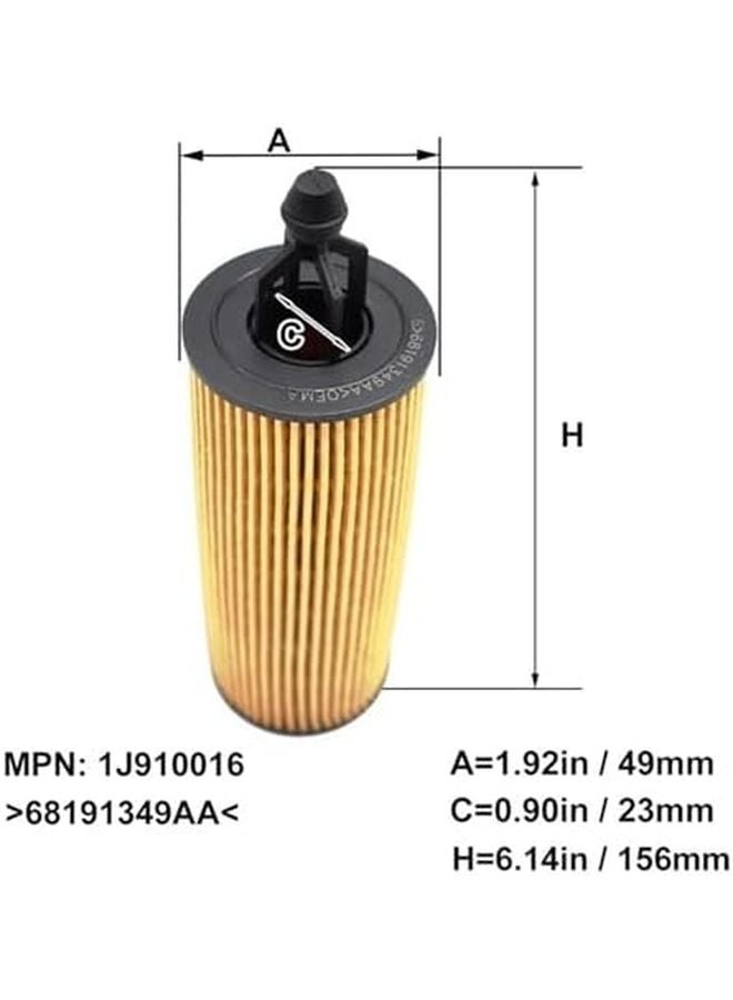 6 قطع فلتر زيت لجيب جراند شيروكي WK2 2010-2019 ورانجلر 2014-2017 محرك 3604 سي سي - Image 3