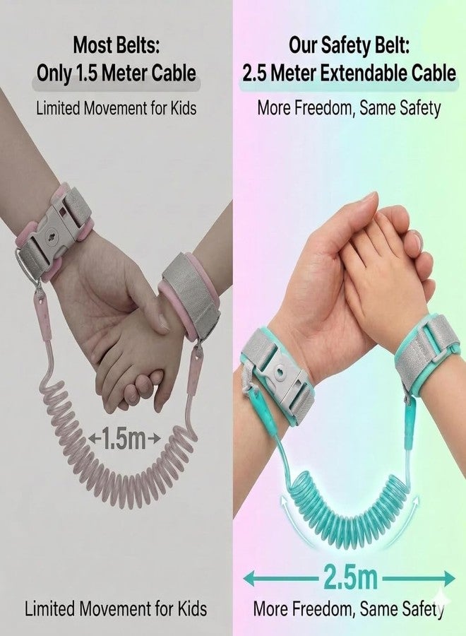DKWIN Child Safety Anti-Lost Wrist Link – Toddler Walking Harness Strap with Key Lock Wristband, Adjustable Rope Leash Hand Belt for Babies & Kids (Green) - Image 4