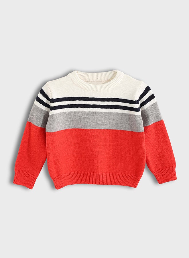 ريد سيركل بلوفر أطفال محبوك بخيط بوقليت مخطّط - Image 1