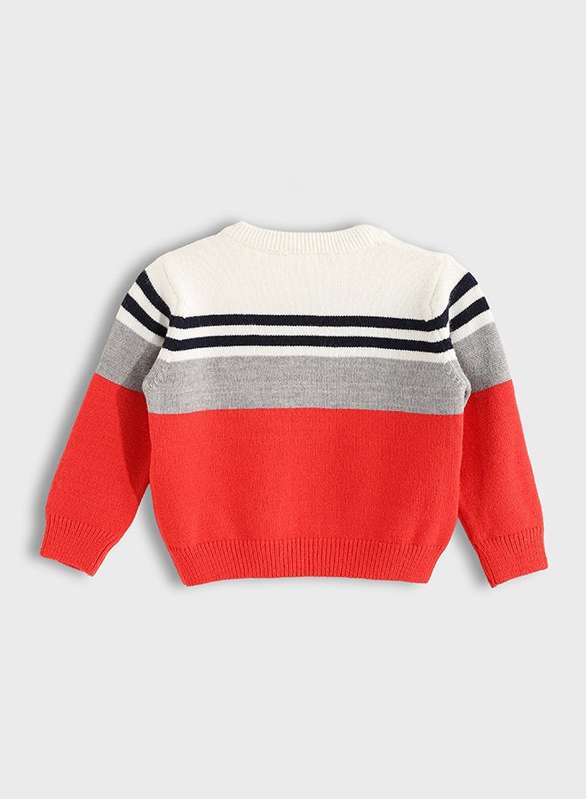 ريد سيركل بلوفر أطفال محبوك بخيط بوقليت مخطّط - Image 2