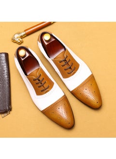 White Brogue Leather Shoes Men Formal WeddingFashion brown with white Fashion brown with white - pzsku/Z71A753A096C0F2FDFA34Z/45/_/1727441070/3dae95a6-5744-4213-a9dd-aaa2de01353e