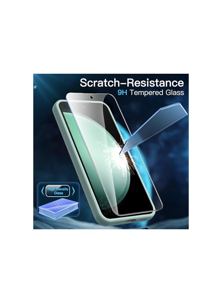 جي تيك حافظة JETech 3 في 1 غير لامعة لهاتف Samsung Galaxy S23 FE مقاس 6.4 بوصة مع واقي شاشة من الزجاج المقسى، وغطاء هاتف شفاف مقاوم للصدمات مع حماية الكاميرا (زيتوني) - Image 4