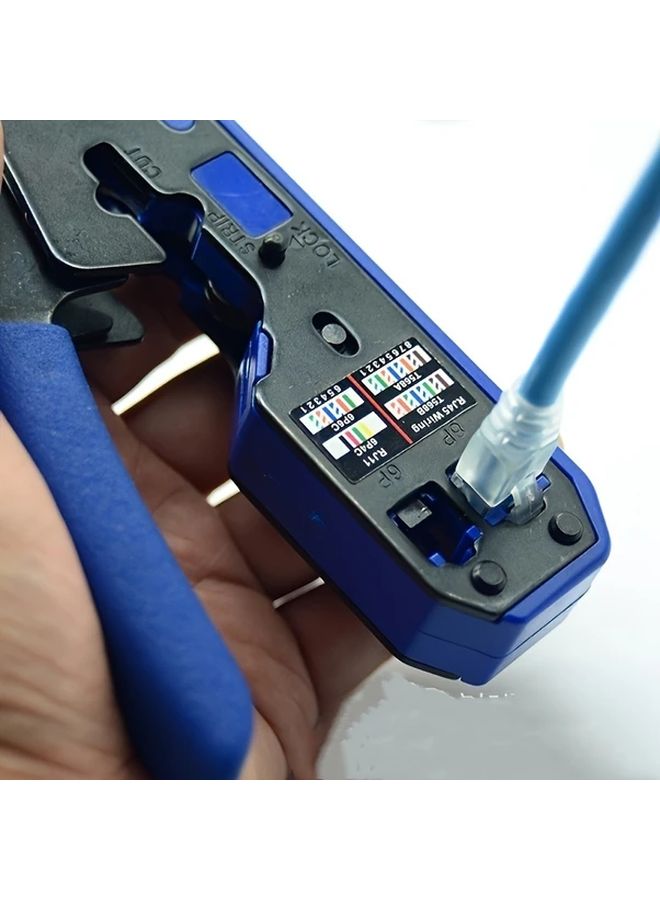 أداة العقص الزرقاء RJ45 متعددة الوظائف كماشة كابل الشبكة لـ 8p 6p Cat5 Cat6 - Image 3