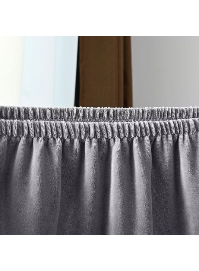 NIBEMINENT Velvet Slipcovers Removable Washable Soft Dining Chair Protector Cover Grey 25 x 2 19cm - Image 5