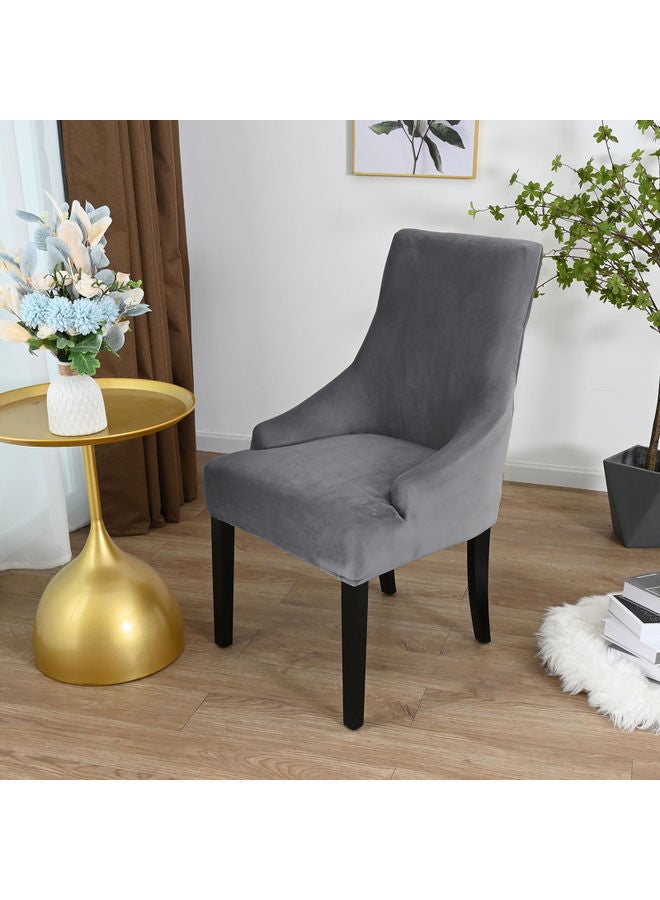 NIBEMINENT Velvet Slipcovers Removable Washable Soft Dining Chair Protector Cover Grey 25 x 2 19cm - Image 3