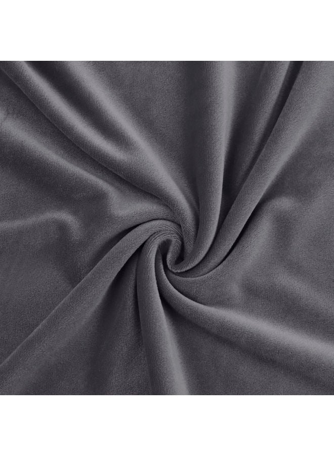 NIBEMINENT Velvet Slipcovers Removable Washable Soft Dining Chair Protector Cover Grey 25 x 2 19cm - Image 2