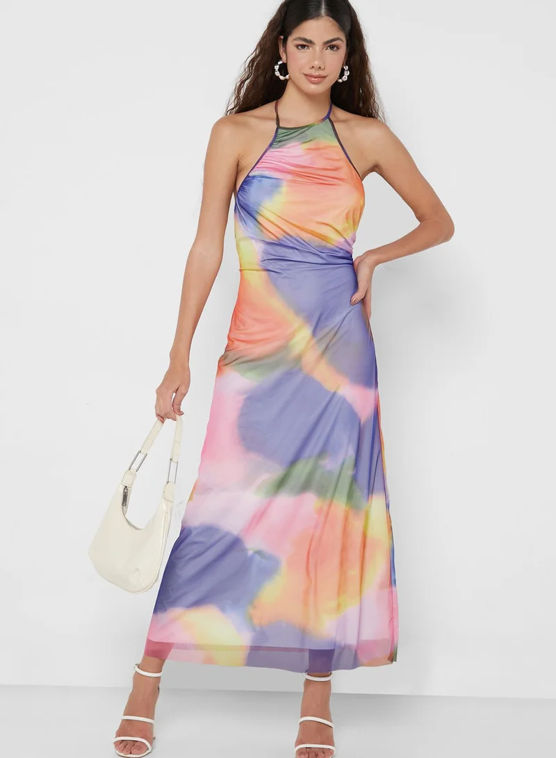 The Fifth Printed Halter Neck Dress