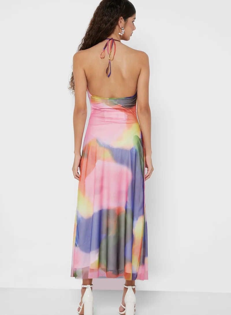 The Fifth Printed Halter Neck Dress