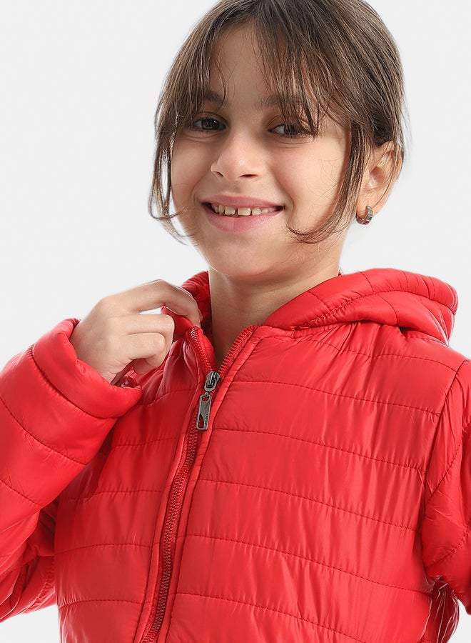 Andora Premium Quality With A Stylish Touch and a Hooded Collar Inner Fleeced Winter Jacket _ Red - Image 3