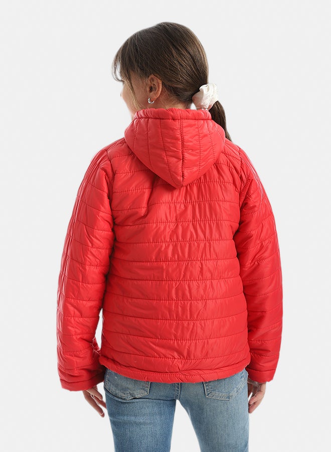 Andora Premium Quality With A Stylish Touch and a Hooded Collar Inner Fleeced Winter Jacket _ Red - Image 4