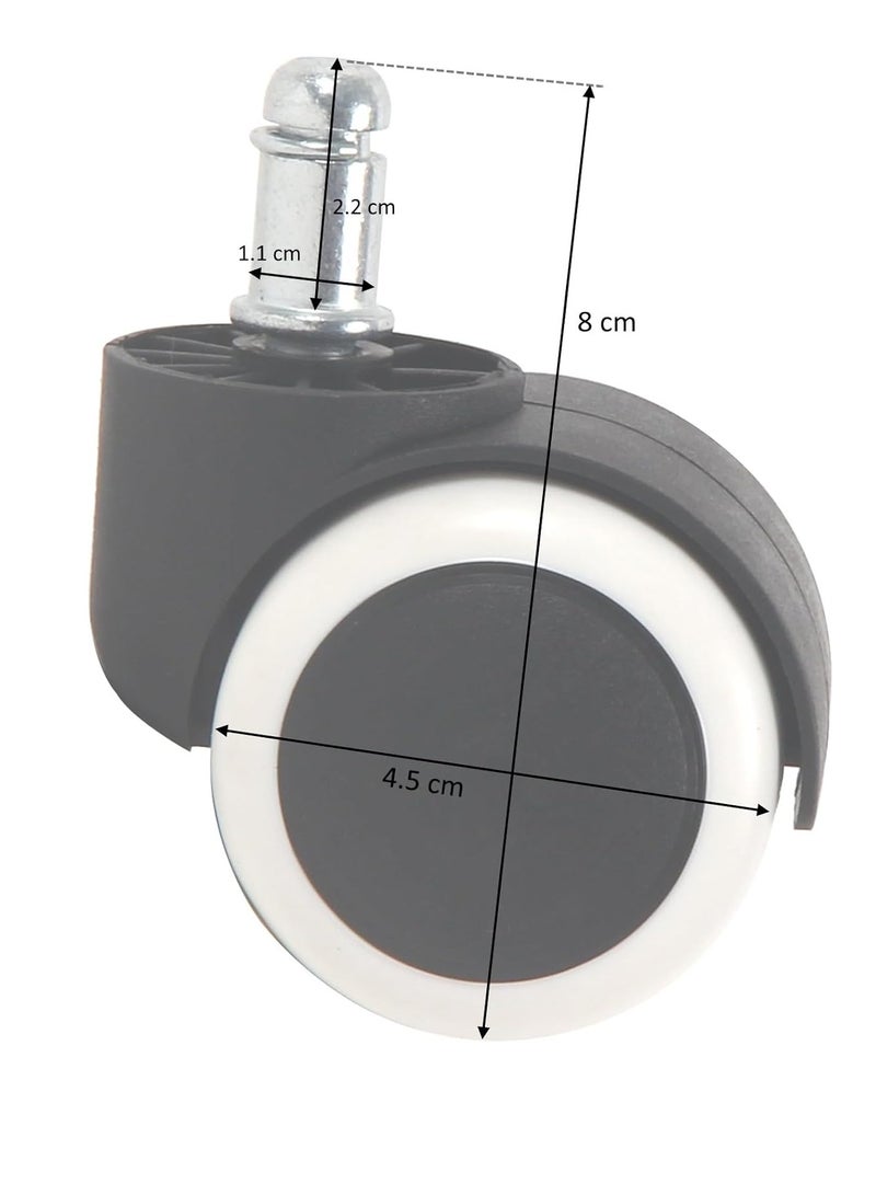 Chair Renewal Kit - Star Base, Casters, and Gas Lift Piston with 25.5cm Actuating Mechanism, Steel Alloy, Black - Image 4