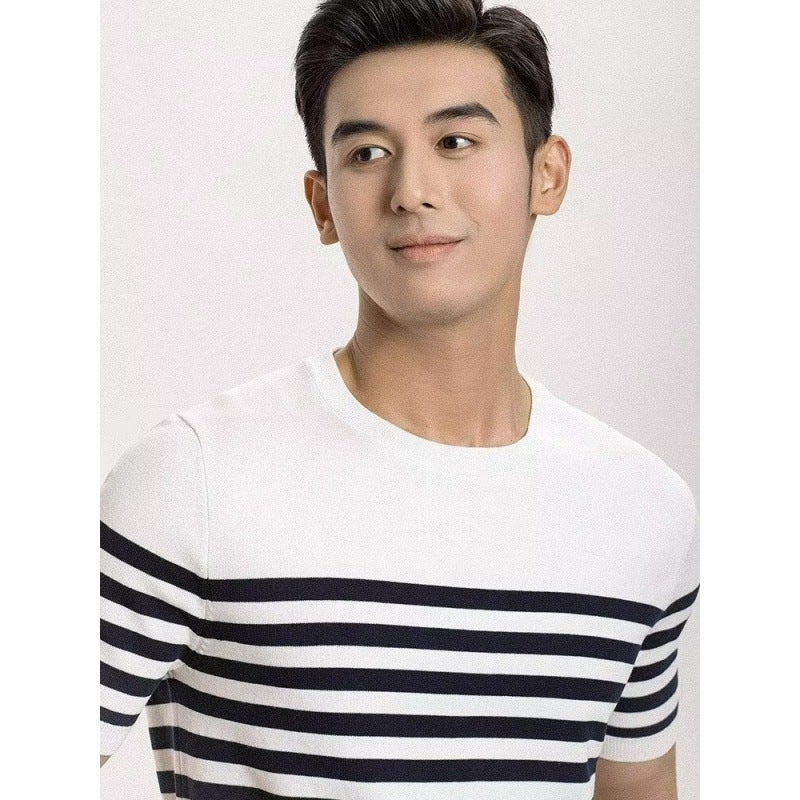 Short-Sleeved T-Shirt Men'S Fashion Brand Summer Loose Five-Point Sleeve Online Popular Fashion Ins Simple Printed Top - Image 2