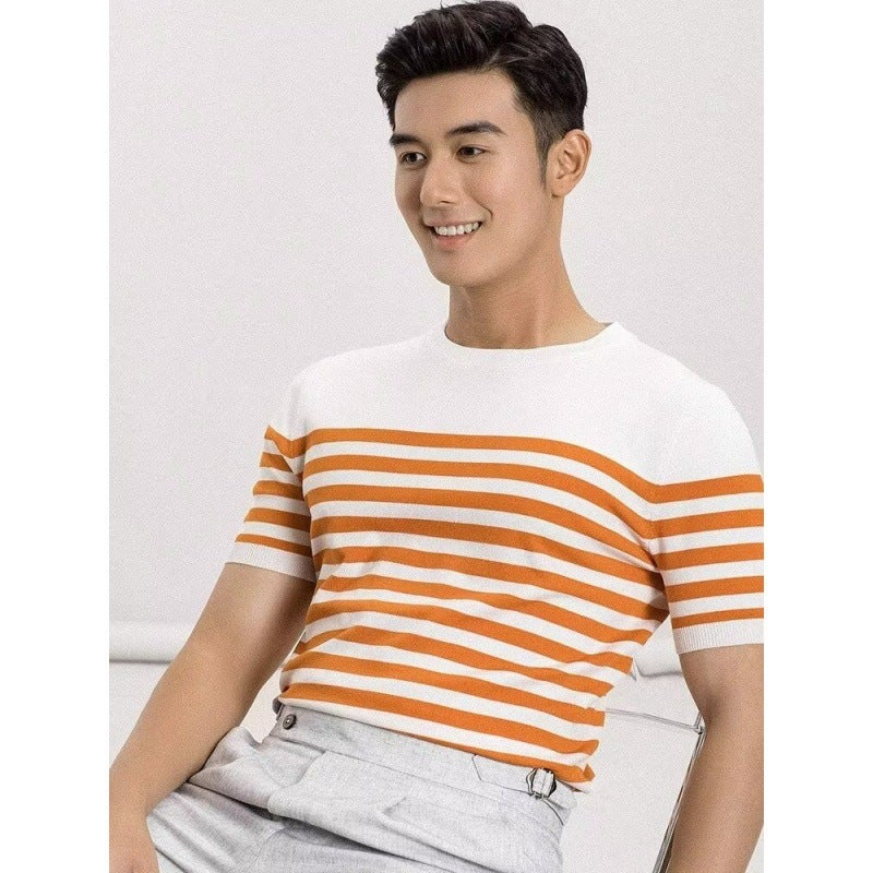 Short-Sleeved T-Shirt Men'S Fashion Brand Summer Loose Five-Point Sleeve Online Popular Fashion Ins Simple Printed Top - Image 3