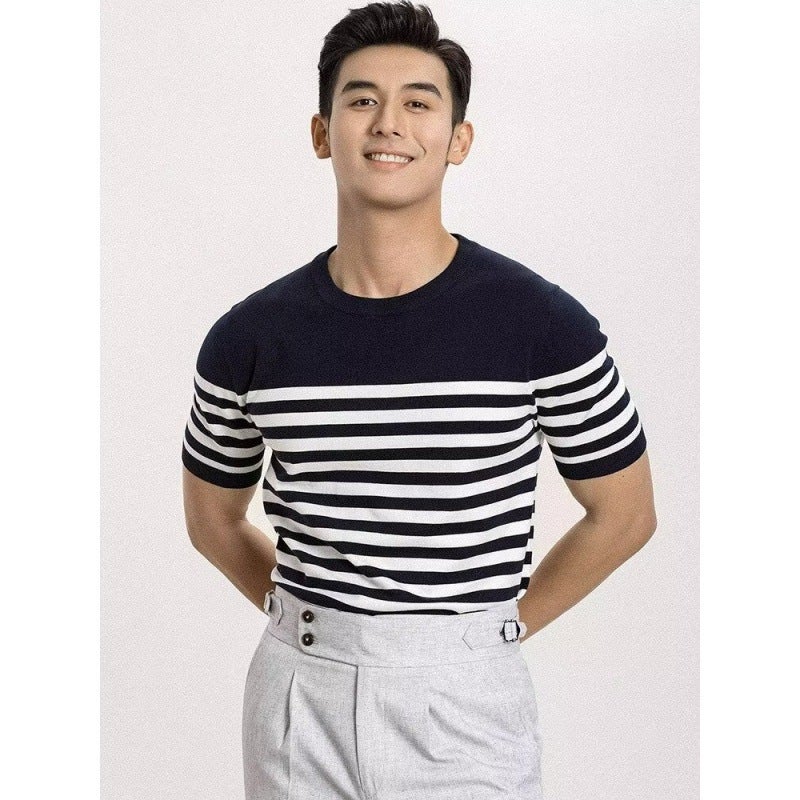 Short-Sleeved T-Shirt Men'S Fashion Brand Summer Loose Five-Point Sleeve Online Popular Fashion Ins Simple Printed Top - Image 5