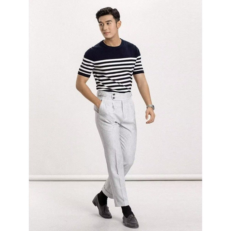 Short-Sleeved T-Shirt Men'S Fashion Brand Summer Loose Five-Point Sleeve Online Popular Fashion Ins Simple Printed Top - Image 4