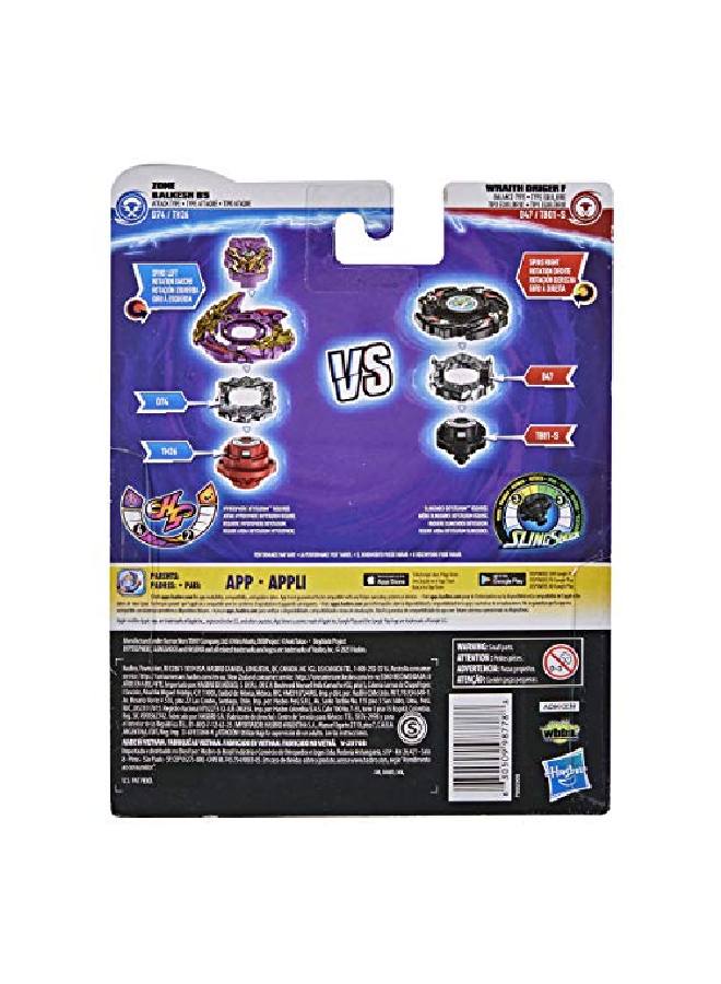 BeyBlade Burst Surge Dual Collection Pack Hypersphere Zone Balkesh B5 And Slingshock Wraith Driger F Battling Game Top Toys - Image 5