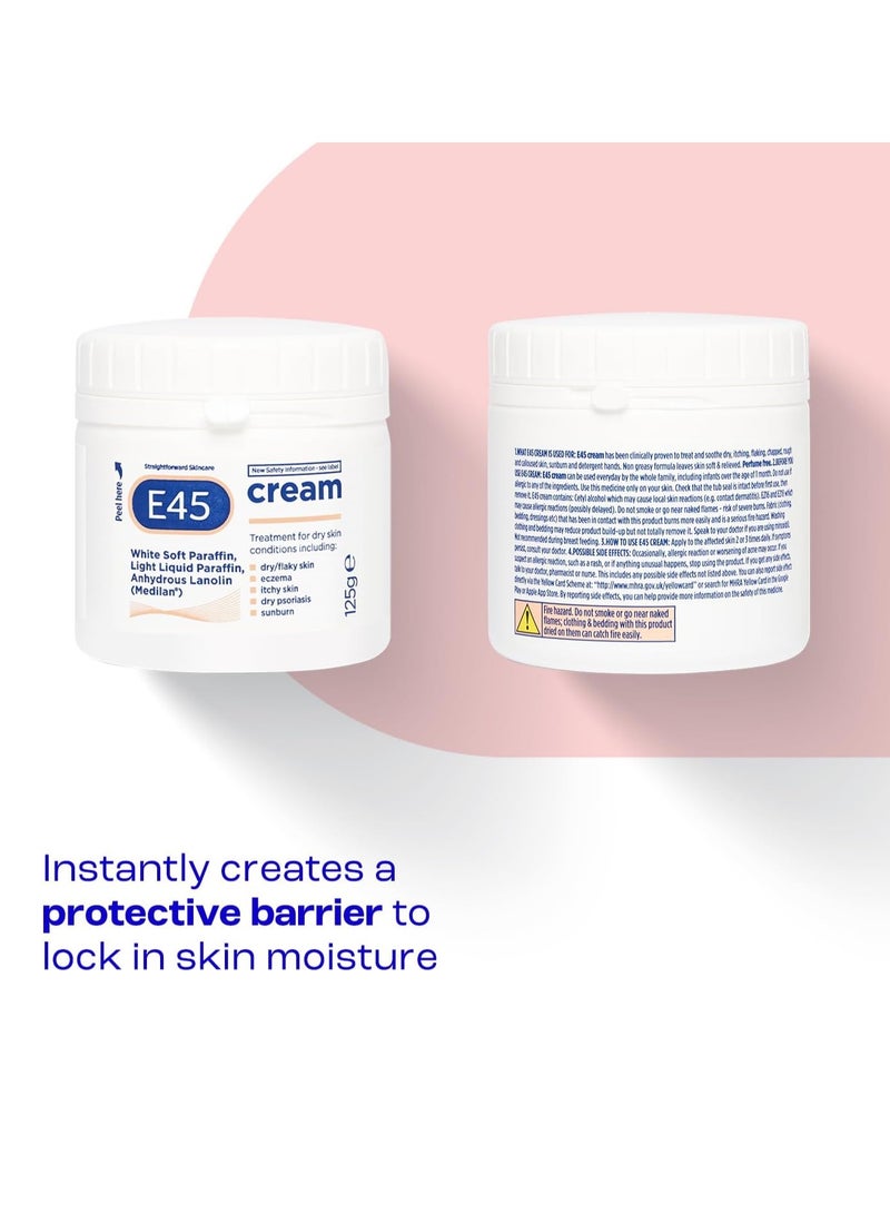 e45 Cream 350 g  E45 Cream for Dry Irritated Skin Moisturizer to Soothe Dry and Sensitive Skin Dermatologically Tested Eczema Dermatitis Cream Non Greasy Body Face Hand Cream Clinically Proven - Image 2