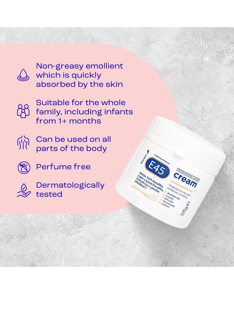 e45 Cream 350 g  E45 Cream for Dry Irritated Skin Moisturizer to Soothe Dry and Sensitive Skin Dermatologically Tested Eczema Dermatitis Cream Non Greasy Body Face Hand Cream Clinically Proven - Image 4