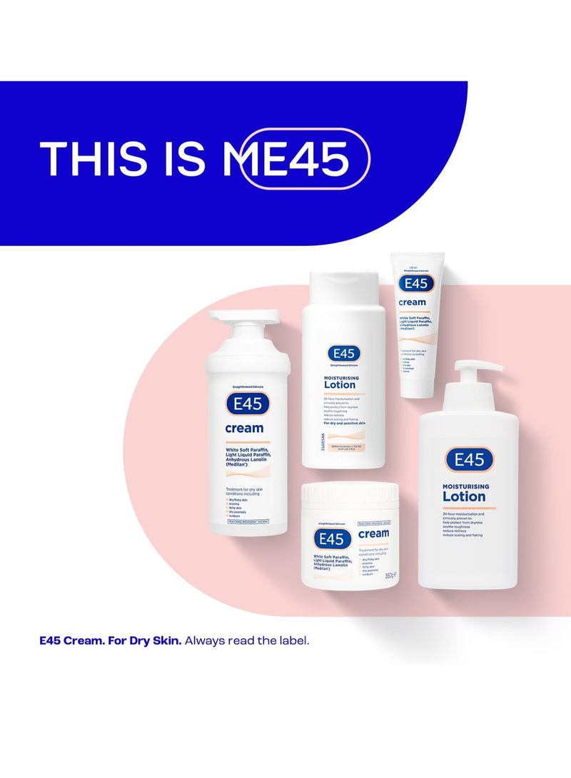 e45 Cream 350 g  E45 Cream for Dry Irritated Skin Moisturizer to Soothe Dry and Sensitive Skin Dermatologically Tested Eczema Dermatitis Cream Non Greasy Body Face Hand Cream Clinically Proven - Image 5
