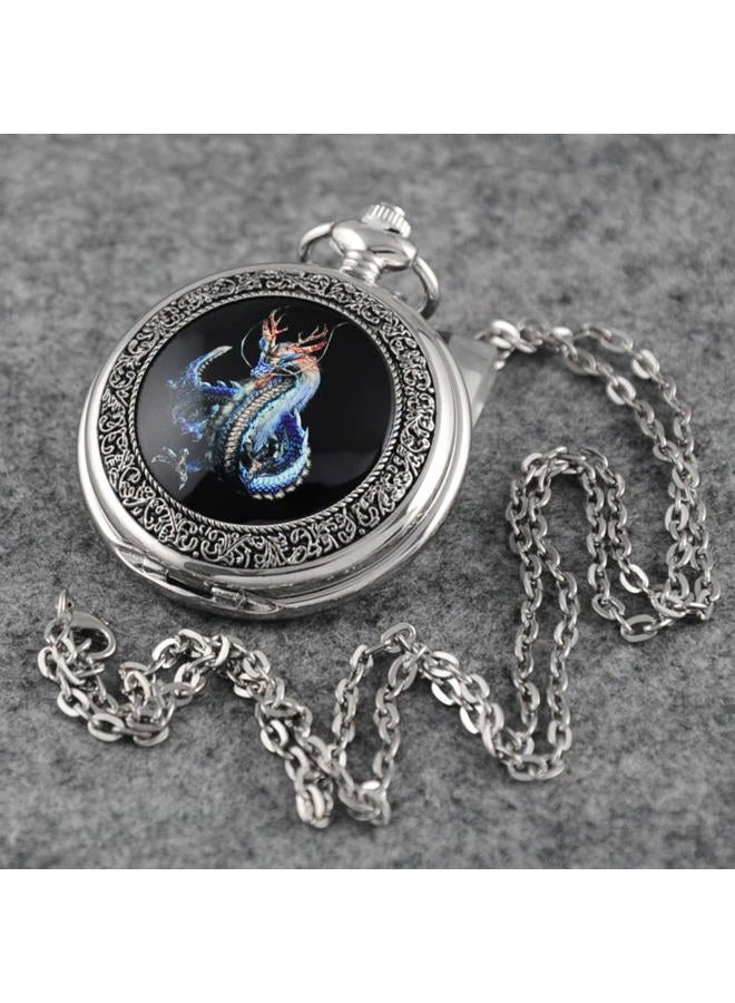 Vigoroso Watches Steampunk Cool Evil Dragon Enamel Painting Pocket Watch in Gift Box - Image 5
