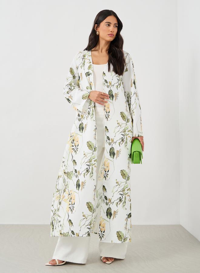 Styli Styli Floral Print Regular Fit Maxi Length Kimono  - Image 1