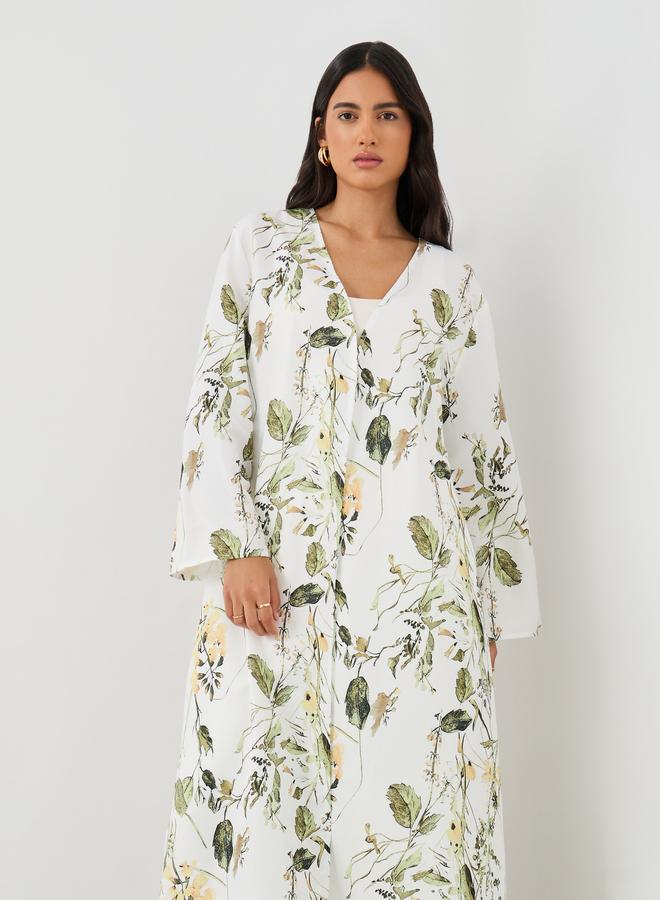 Styli Styli Floral Print Regular Fit Maxi Length Kimono  - Image 2