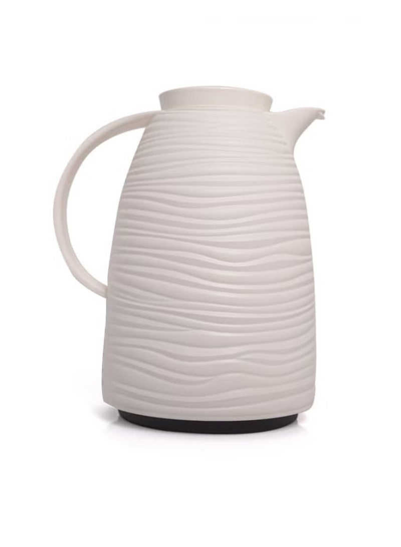 باصرة ترمس شاي وقهوة حراري أبيض مموج – حافظ حرارة 12 وبرودة 24 ساعة بسعة 1 لتر / 1.5 لتر / 2 لتر، تصميم أنيق للضيافة والمطبخ وغرف المعيشة - Image 4