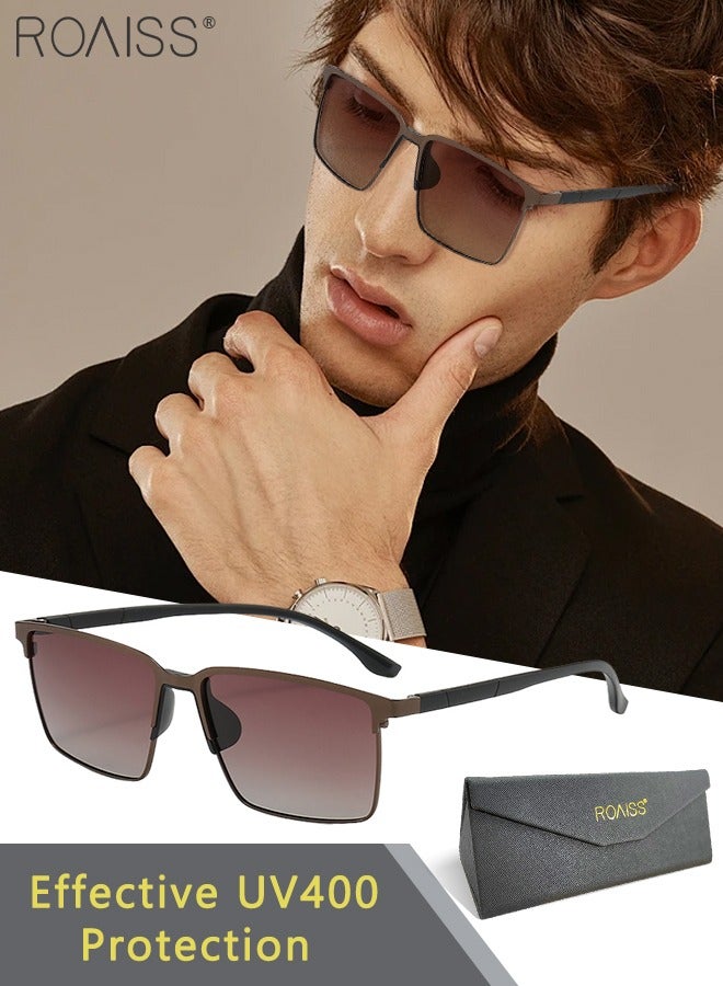 roaiss Men's Polarized Rectangular Sunglasses, UV400 Protection Sun Glasses, Fashion Anti-glare Sun Shades, Suitable for Men Driving, Fishing, Traveling, 59mm - Image 1