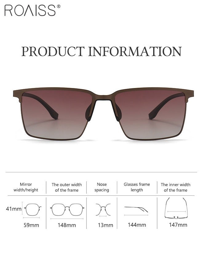 roaiss Men's Polarized Rectangular Sunglasses, UV400 Protection Sun Glasses, Fashion Anti-glare Sun Shades, Suitable for Men Driving, Fishing, Traveling, 59mm - Image 3