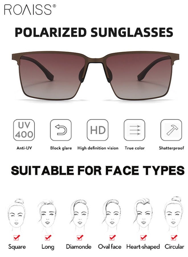 roaiss Men's Polarized Rectangular Sunglasses, UV400 Protection Sun Glasses, Fashion Anti-glare Sun Shades, Suitable for Men Driving, Fishing, Traveling, 59mm - Image 4