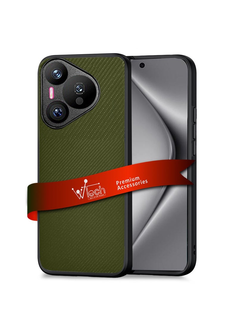 دبليو تيك حافظة لهاتف هواوي بورا 70 برو / بورا 70 برو + / بورا 70 برو بلس 5 جي 2024 زيتوني بظهر صلب من القماش الملمس - Image 1