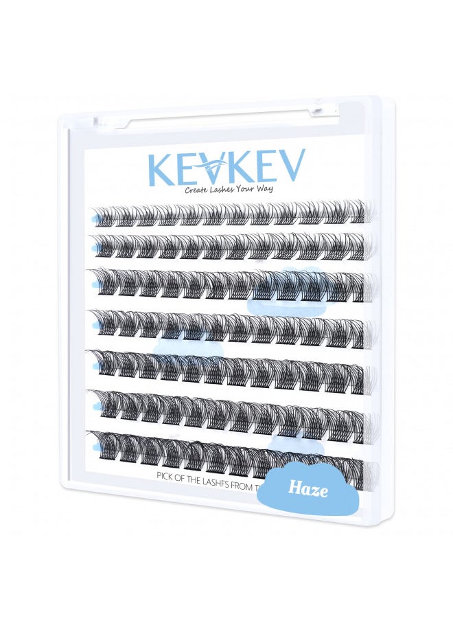 KevKev Lash Clusters 84 Pcs Cluster Lashes Eyelash Clusters DIY Cluster Eyelash Extensions Individual Lashes Thin Band & Soft(Haze,D-8-16mix)  - Image 1