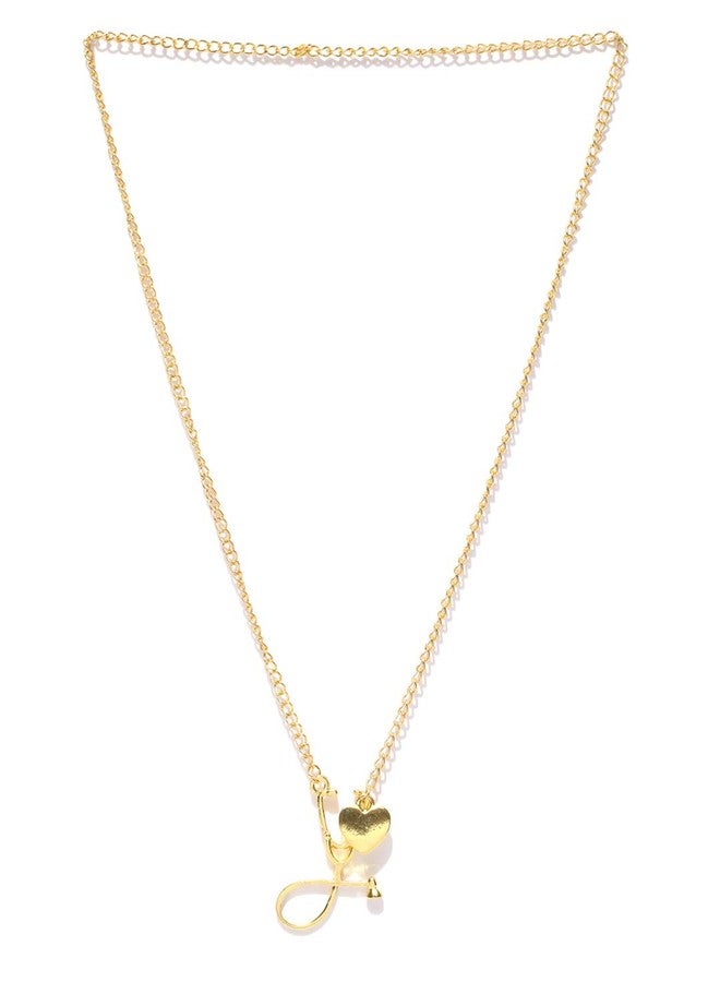 OOMPHelicious Jewellery Gold Tone Love Doctor Lariat Fashion Necklace for Women & Girls - Image 4
