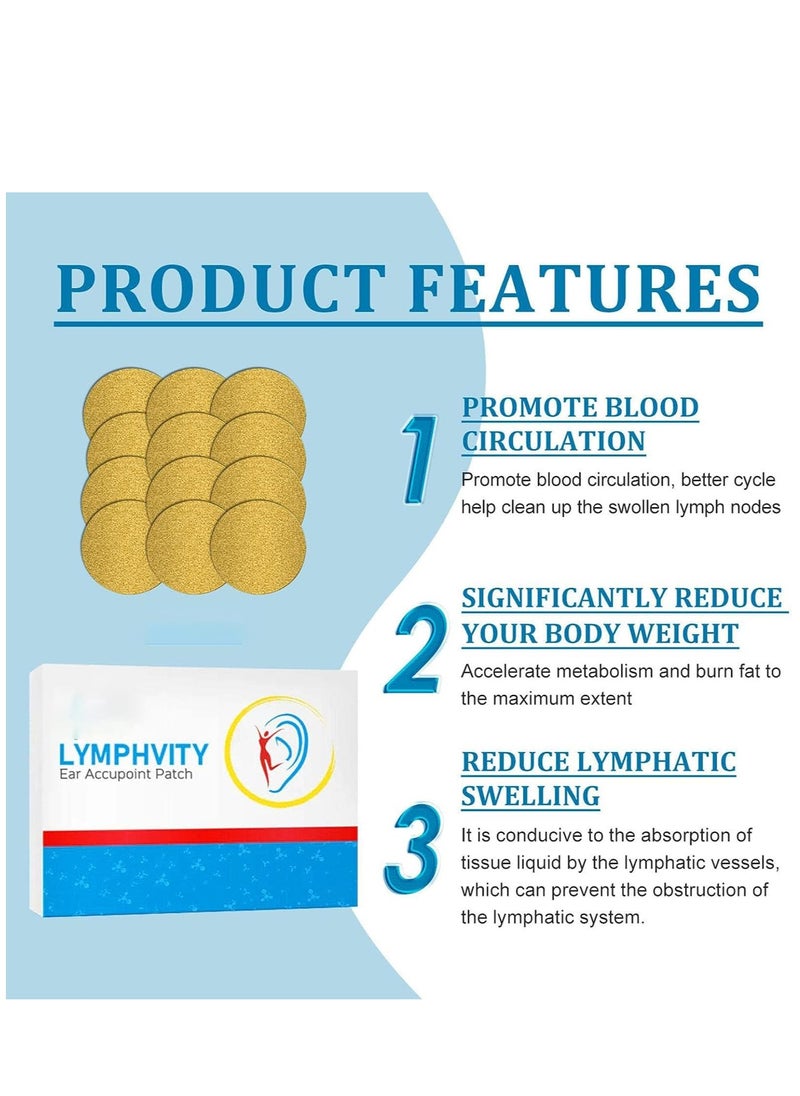 KASTWAVE - Lymphvity Ear Accupoint Patch 24pcs Auricular Point Stickers Effective Sticker for Relieve Stress and Improve Sleep Lymphatic Swelling Acupoint Stickers Suitable for All Skin Types (2box) - Image 1